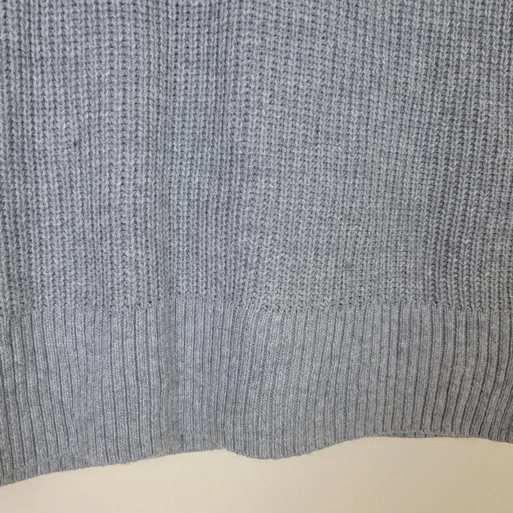BP Deep V-Neck Ribbed Knit Tunic Sweater Womens XS Grey Long‎ Sleeve Pullover